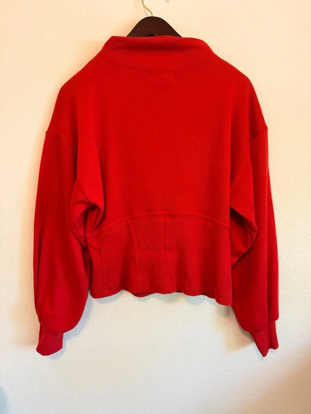 MAEVE by Anthropologie corset-waist style sweatshirt, mockneck, Red, size M - Picture 7 of 11
